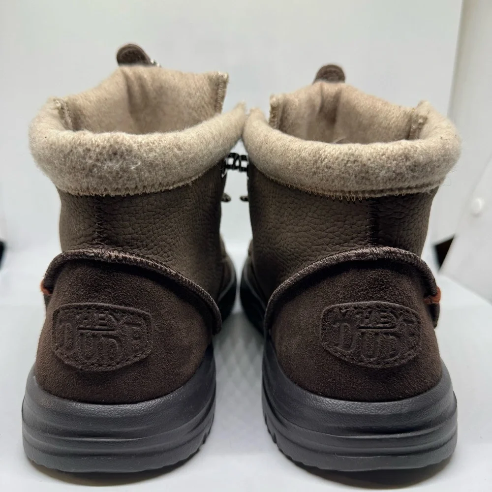 Hey Dude Mens Leather Bradley Boots Brown Color Size 8